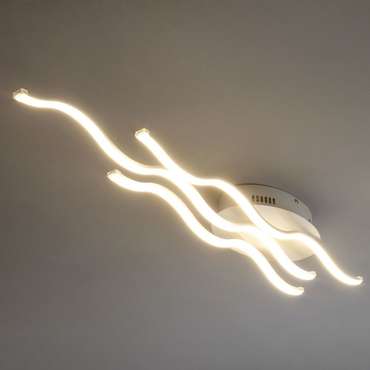 Потолочный волнообразный LED светильник 90090/3 белый Gwen