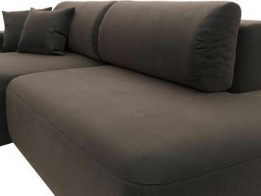 Угловой диван-кровать Лига 036 Модерн коричневого цвета левый угол