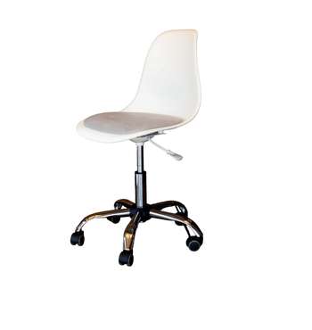 Офисное кресло Смузи Хром бело-серого цвета