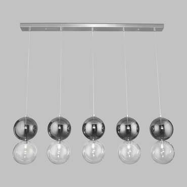 Подвесной светильник со стеклянными плафонами 50091/5 хром/дымчатый Selisa