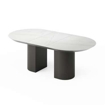 Раздвижной обеденный стол Рана S бело-черного цвета