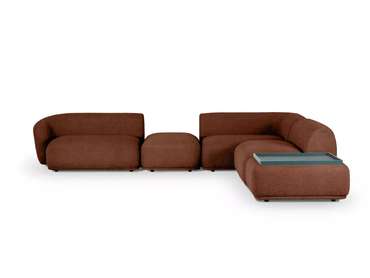 Угловой модульный диван Fabro коричневого цвета