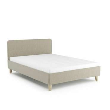Кровать Сканди 160x200 бежевого цвета без подъемного механизма