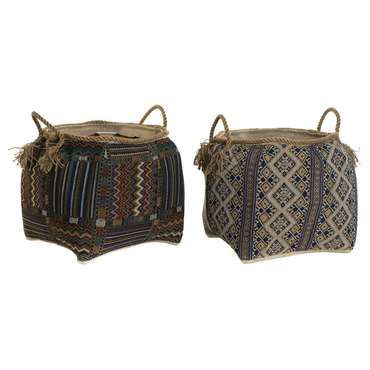 Корзина DKD Home Decor Натуральное волокно 41 x 41 x 40 cm Boho (2 штук)
