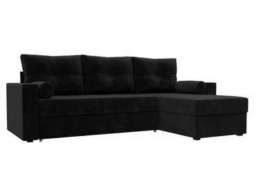 Угловой диван-кровать Верона черного цвета правый угол