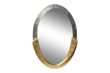 Зеркало овальное золотисто-серебристое