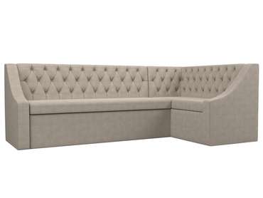 Угловой диван-кровать Мерлин бежевого цвета правый угол