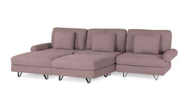 Угловой диван с двумя оттоманками Багамы темно-розового цвета