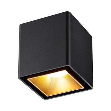 Потолочный светодиодный светильник Recte черно-золотого цвета