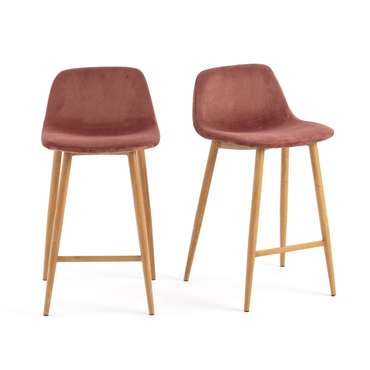 Комплект из двух барных стульев Lavergne розового цвета