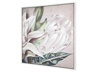 Картина Flowers 63х63 серо-бежевого цвета
