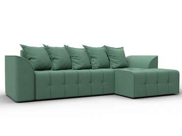 Угловой диван-кровать Лига-113 светло-зеленого цвета правый