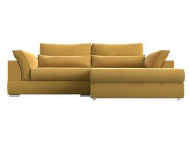 Угловой диван-кровать Пекин желтого цвета угол правый