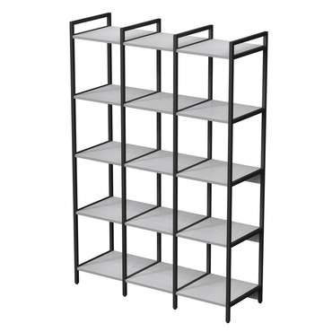 Стеллаж 10ССТ.5.400 средний тройной 5 полок серого цвета