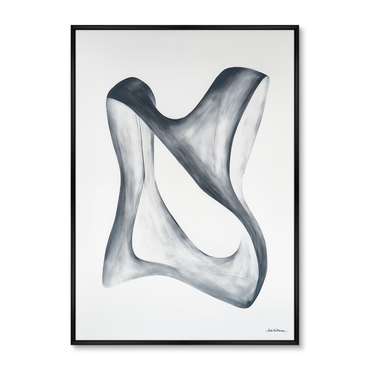 Репродукция картины Streamlined shape in white and grey, 2024г.