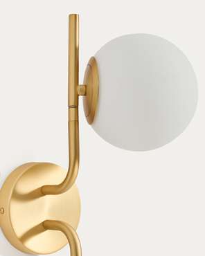 Бра Brisia 15 из металла в латунной отделке со стеклянными плафонами 