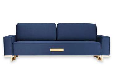 Прямой диван-кровать Лофт Комфорт темно-синего цвета