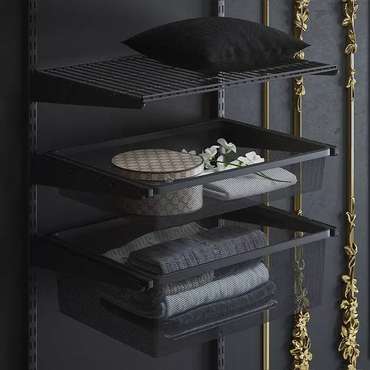 Проволочная полка 60x41 черного цвета