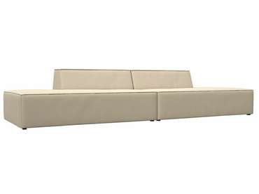 Прямой модульный диван Монс Лофт бежевого цвета (экокожа)