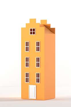 Шкаф-домик Амстердам Medium оранжевого цвета