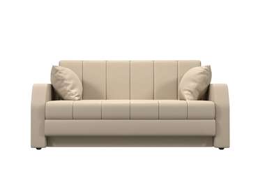 Прямой диван-кровать Малютка бежевого цвета (экокожа)