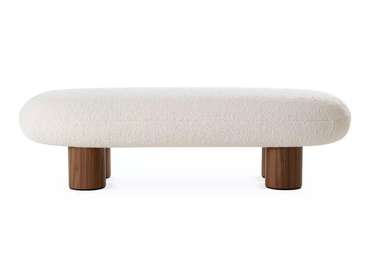 Банкетка Liora светло-бежевого цвета с коричневыми ножками