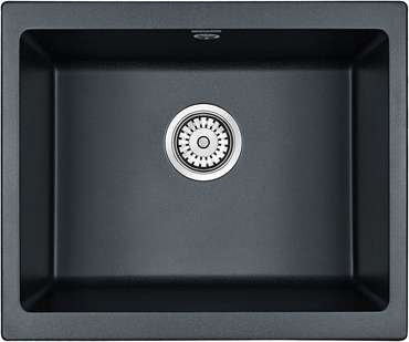 Кухонная мойка прямоугольная Paulmark Gera 55х46 см цвета черный металлик