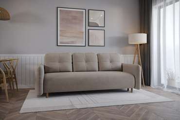 Прямой диван-кровать Anika кремового цвета