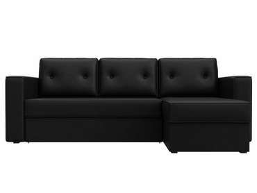 Угловой диван-кровать Принстон черного цвета правый угол (экокожа)