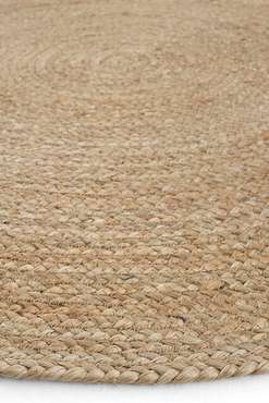 Ковер Vime Hali 120x120 из натурального джута бежевого цвета