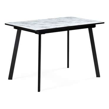 Раскладной обеденный стол Агни бело-черного цвета