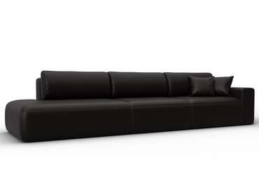 Диван-кровать Лига 036 Модерн Лонг темно-коричневого цвета с правым подлокотником (экокожа)