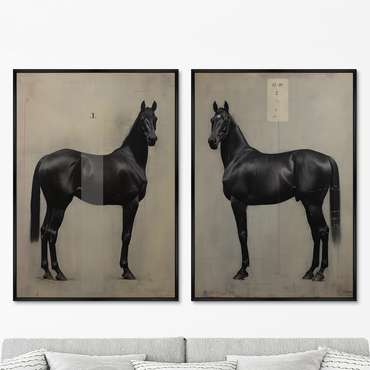 Набор из двух репродукций картин The Horses, 2024г.