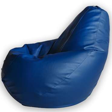 Кресло-мешок Груша XL в обивке из экокожа синего цвета