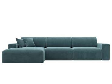Угловой диван-кровать Лига 036 Классик Лонг темно-бирюзового цвета левый угол