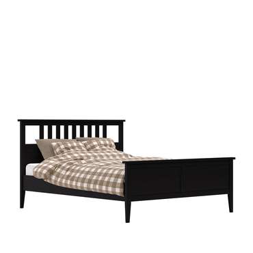 Кровать Мира 160х200 черного цвета с основанием