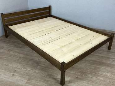 Кровать Классика сосновая сплошное основание 160х190 цвета темный дуб