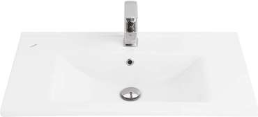 Тумба для ванной комнаты Женева бело-коричневого цвета с умывальником