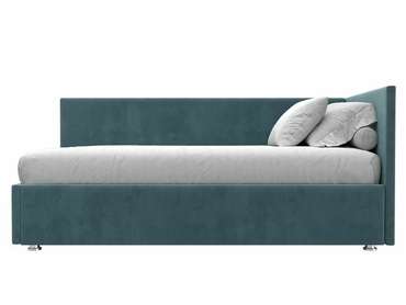 Кровать Лига 039 бирюзового цвета с подъемным механизмом правая