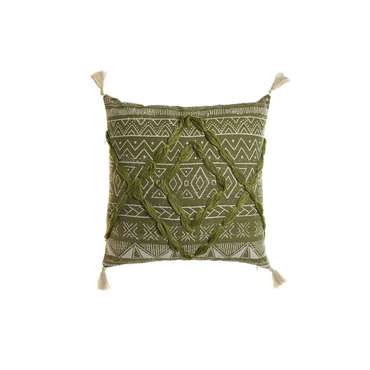 Декоративная подушка Boho 45x45 зелено-бежевого цвета