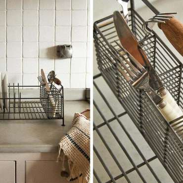 Сушилка для посуды из железа и дерева акации