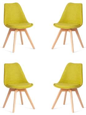 Комплект из четырех стульев Tulip Soft светло-зеленого цвета