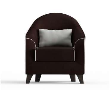 Кресло Бемоль в обивке из велюра коричневого цвета