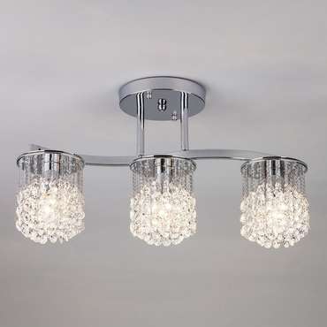 Люстра потолочная с хрусталем 3222/3 хром Strotskis