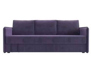 Прямой диван-кровать Слим темно-фиолетового цвета с пружинным блоком