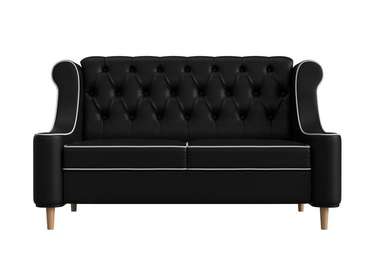 Прямой диван Бронкс черного цвета (экокожа)