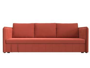 Прямой диван-кровать Слим кораллового цвета