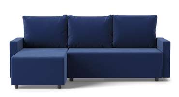 Угловой диван-кровать Винс темно-синего цвета