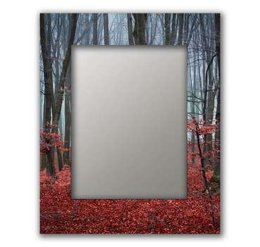 Настенное зеркало Сказочный лес 50х65 красного цвета
