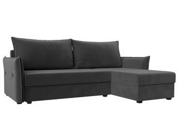 Угловой диван-кровать Лига 004 темно-серого цвета угол правый 